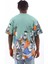 Unisex Oversize Baskılı Bisiklet Yaka T-Shirt - Mint Yeşili 2