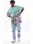 Unisex Oversize Baskılı Bisiklet Yaka T-Shirt - Mint Yeşili 3