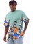 Unisex Oversize Baskılı Bisiklet Yaka T-Shirt - Mint Yeşili 4