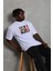 Unisex Oversize Baskılı Bisiklet Yaka T-Shirt - Beyaz 3