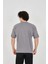 Unisex Jakar Kumaş Rahat Kol T-Shirt - Gri 3