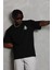 Unisex Oversize Baskılı Bisiklet Yaka T-Shirt - Siyah 2