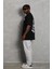 Unisex Oversize Baskılı Bisiklet Yaka T-Shirt - Siyah 4