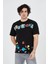 Erkek Baskılı Penye T-Shirt - Siyah 3