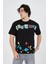 Erkek Baskılı Penye T-Shirt - Siyah 4