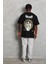 Unisex Oversize Baskılı Bisiklet Yaka T-Shirt - Siyah 4