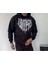 Uzun Kol Kapşonlu Baskılı Sweatshirt - Siyah 2