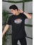 Unisex Baskılı Oversize T-Shirt - Siyah 2