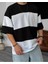 Unisex Bisiklet Yaka Parçalı T-Shirt - Siyah 1