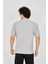 Unisex Waffle Kumaş Rahat Kol T-Shirt - Boyalı Gri 4