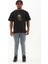 Unisex Oversize Baskılı Bisiklet Yaka T-Shirt - Siyah 4