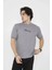 Unisex Bisiklet Yaka Slim Fit T-Shirt- Gri 2