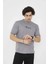 Unisex Bisiklet Yaka Slim Fit T-Shirt- Gri 4