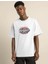 Unisex Baskılı Oversize T-Shirt - Beyaz 1