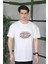 Unisex Baskılı Oversize T-Shirt - Beyaz 2