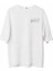 Unisex Bisiklet Yaka Baskılı Oversize T-Shirt - Beyaz 1