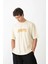 Unisex Bisiklet Yaka Baskılı Oversize T-Shirt - Beyaz 2