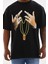 Unisex Baskılı Oversize T-Shirt - Siyah 1
