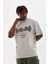 Unisex Baskılı Oversize T-Shirt - Gri 1