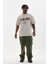 Unisex Baskılı Oversize T-Shirt - Gri 4