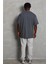 Unisex Oversize Düz Bisiklet Yaka T-Shirt - Füme 4