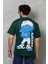 Unisex Basic Bisiklet Yaka Oversize T-Shirt - Yeşil 3