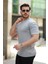 Erkek Bisiklet Yaka Çizgi Desenli Ribanalı Kısa Kollu Tshirt 2
