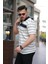 Erkek Yakalı Çizgili Kısa Kollu T-Shirt 2