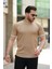 Erkek Bisiklet Yaka Çizgi Desenli Ribanalı Kısa Kollu Tshirt 1