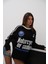 Şerit Detay Baskılı Oversize Sweatshirt 3