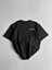 Baskılı Oversize Bisiklet Yaka T-Shirt - Siyah 1