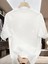 Baskılı Oversize Bisiklet Yaka T-Shirt - Beyaz 4
