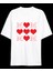 Anneler Gününe Özel Tasarım Mom Kalp Baskılı T-Shirt - Beyaz 1