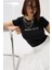 Baskılı Likralı Crop T-Shirt 1