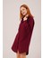 Uzun Kollu Bordo Tunik Gömlek Elbise 3