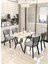 Aras 70X110CM Beyaz Mutfak Masası, Mutfak Masası Takımı, Yemek Masası, 4 Gri Sandalye 1