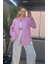 Pembe Tek Cepli Çizgili Oversize Modal Gömlek 5