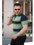 Erkek Yakalı Fermuarlı Çift Renk Kısa Kollu T-Shirt 2