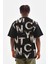 Unisex Baskılı Oversize T-Shirt - Siyah 2