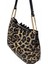 Siyah Rugan Baskılı Leopar Desenli Zincir Detaylı Pileli Kadın Omuz Çantası 3