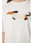Nakışlı Pamuklu Oversize Örme T-Shirt 4