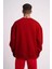 Unisex Biskilet Yaka Üç Iplik Sweatshirt - Kırmızı 2