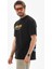 Unisex Bisiklet Yaka Baskılı Oversize T-Shirt - Siyah 4