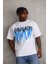 Unisex Baskılı Oversize T-Shirt - Beyaz 1