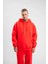 Unisex Double Oversize Kapşonlu Basic Sweatshirt - Kırmızı 1