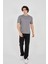 Unisex Jakar Kumaş Slim Fit T-Shirt - Boyalı Gri 4