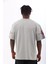 Unisex Oversize Baskılı Bisiklet Yaka T-Shirt - Gri 4