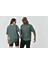 Unisex Basic Bisiklet Yaka Oversize T-Shirt - Haki 1