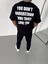 Unisex Bisiklet Yaka Baskılı Oversize T-Shirt - Siyah 3