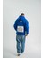 Unisex Kapşonlu Uzun Kol Patchli Nakışlı Sweatshirt - Mavi 4